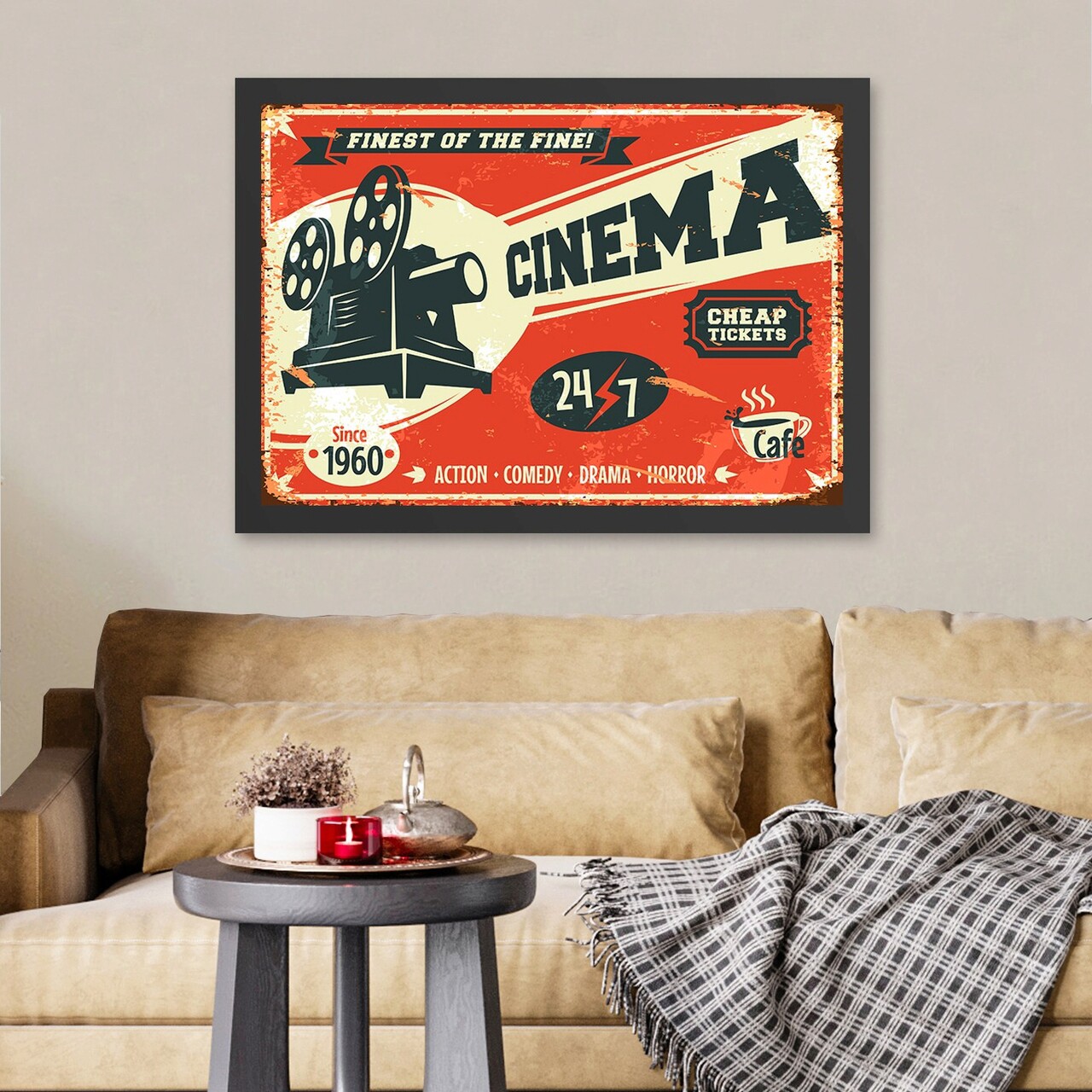 Tablou decorativ, Cinema 3 (55 x 75), Polistiren, Multicolor - imagine 3